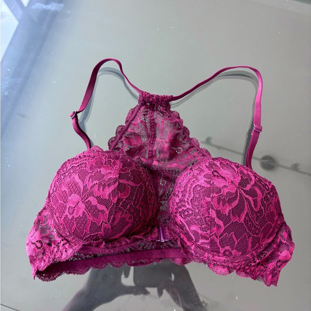 Pink Victorias Secret Maroon Bra 32B